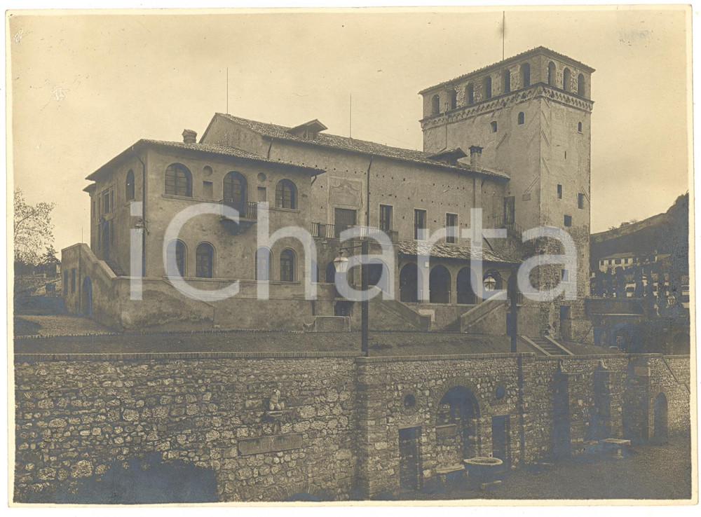 Fotografia d'epoca originale 1936 ASOLO TV Il castello della Regina Caterina CORNARO 1