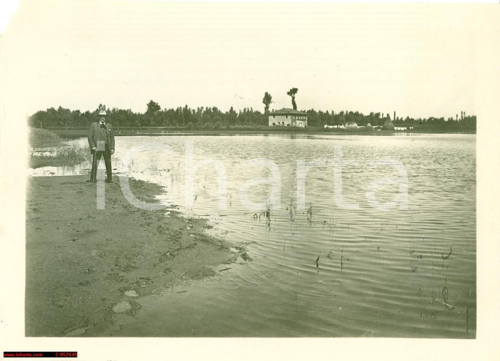 Fotografia d'epoca originale 1934 MANTOVA Allagamento della VALLAZZA animata 1