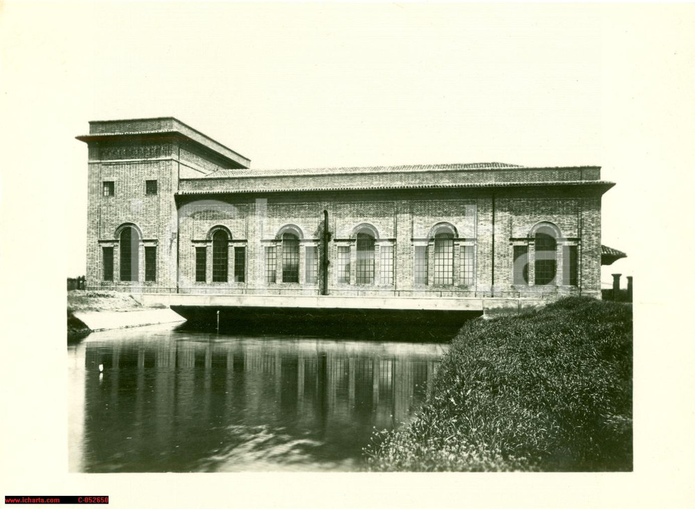 Fotografia d'epoca originale 1934 OSTELLATO (FE) Impianto idrovoro SAN ZAGNO scarico 1