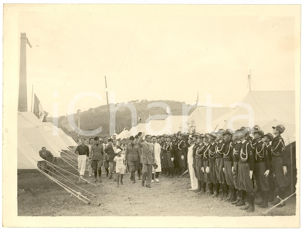 Fotografia d'epoca originale 1930 ROMA Renato RICCI visita Campo degli Avanguardisti *Fotografia 1