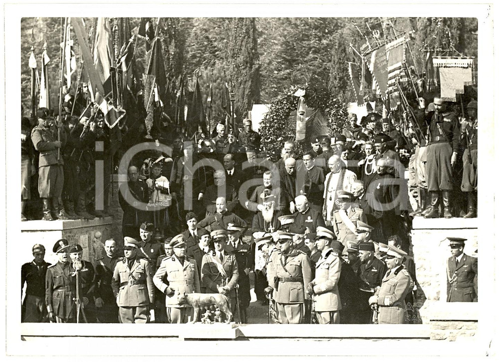 Fotografia d'epoca originale 1938 RAVENNA Umberto II al mausoleo di Alfredo ORIANI 1