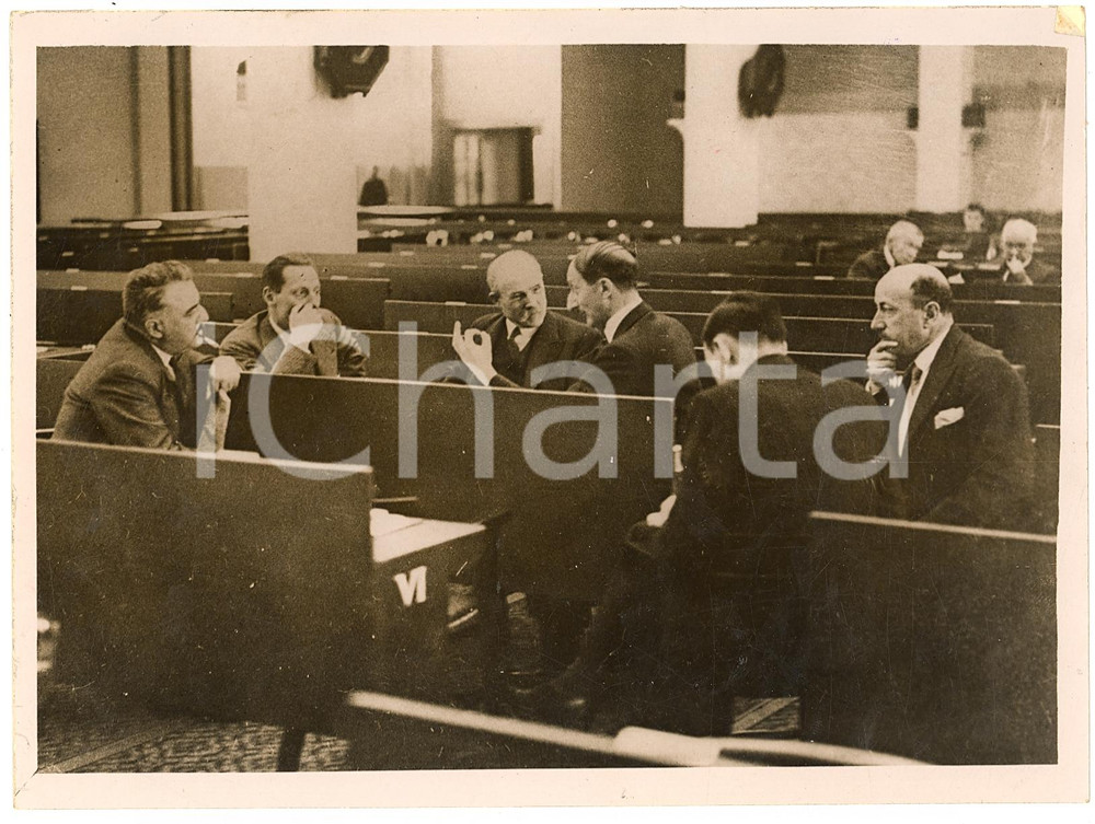 Fotografia d epoca originale 1933 LONDON Georges Etienne BONNET at WORLD CONFERENCE 1