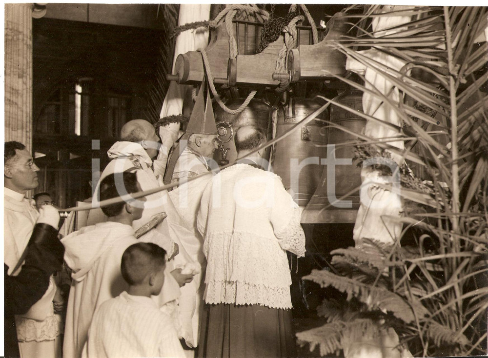 Fotografia d'epoca originale 1930 ROMA Benedizione campane SANTA MARIA ADDOLORATA Piazza BUENOS AIRES *Foto 1