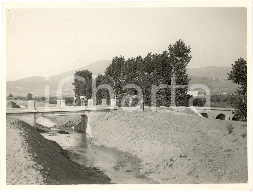 Fotografia d'epoca originale 1934 CAMPI BISENZIO (FI) Ponte di TOMERELLO sul GARILLE 1