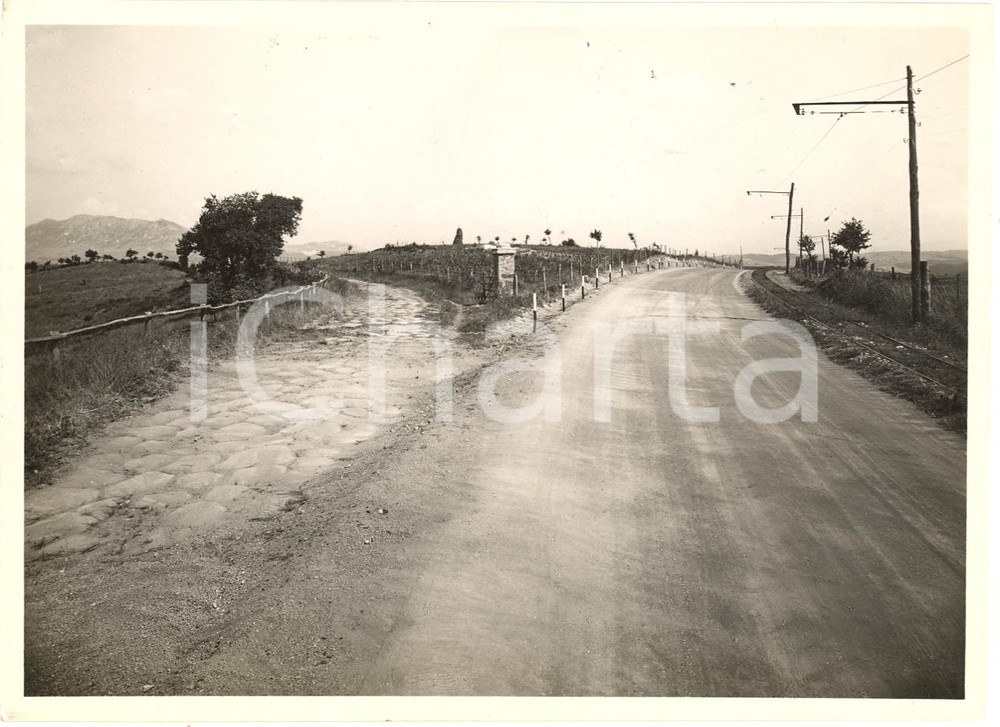 Fotografia d'epoca originale 1935 ca ROMA La via FLAMINIA per CIVITA CASTELLANA 1