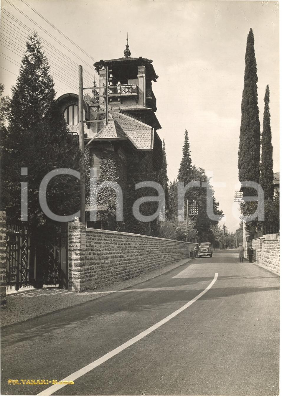 Fotografia d'epoca originale 1935 ca VARENNA LC Via Lago di Como e SPLUGA Villa rose 1