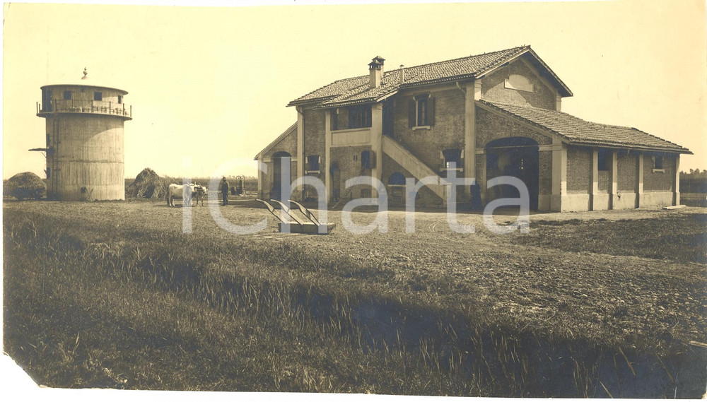 Fotografia d'epoca originale 1929 MESOLA (FE) Tenuta agricola nei terreni bonificati 1