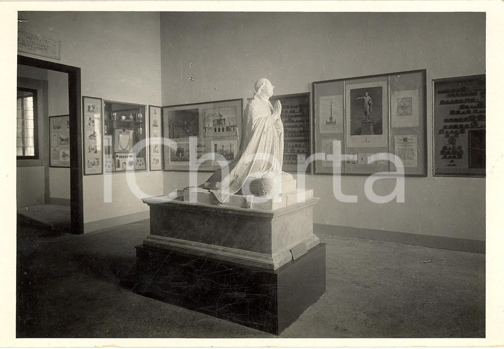Fotografia d'epoca originale 1936 VENEZIA La statua di Antonio CANOVA a PIO VI Foto 1
