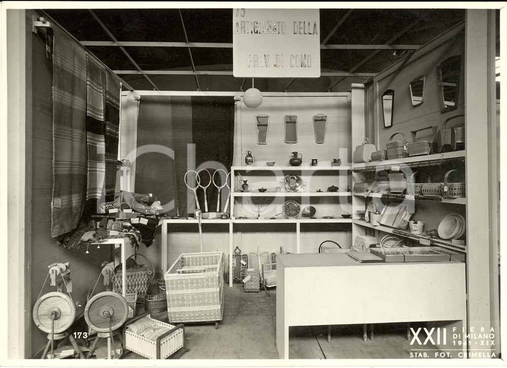 Fotografia d'epoca originale 1941 MILANO Artigianato di COMO alla Fiera di Milano 1