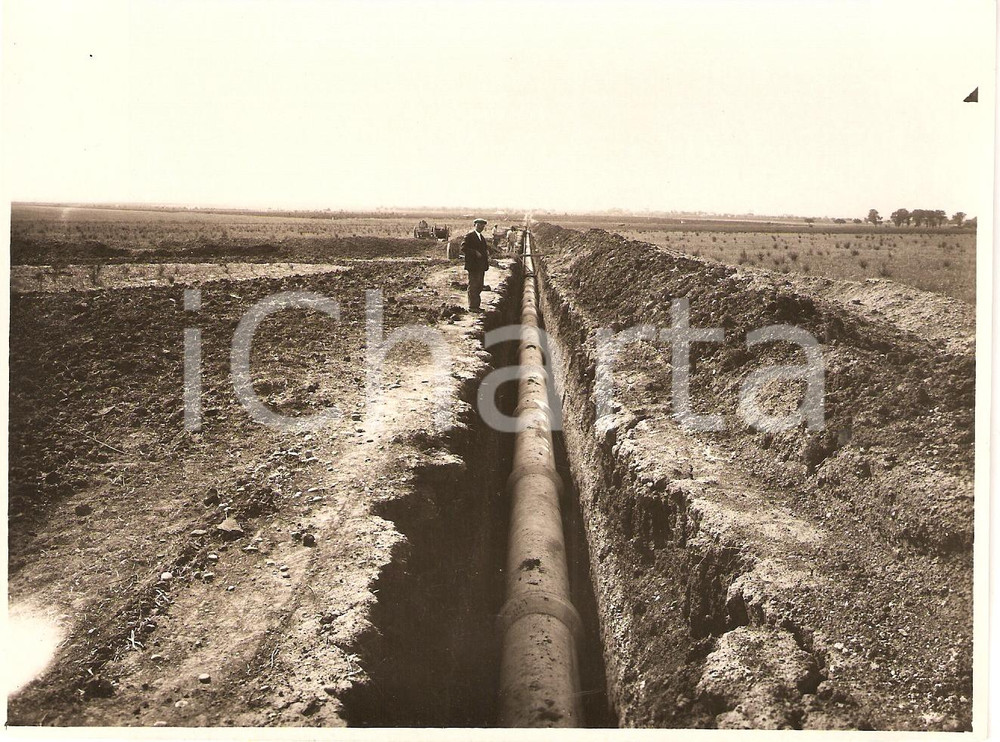 Fotografia d'epoca originale 1939 SAN SEVERO FG Condotta serbatoio BESANESE Animata 1