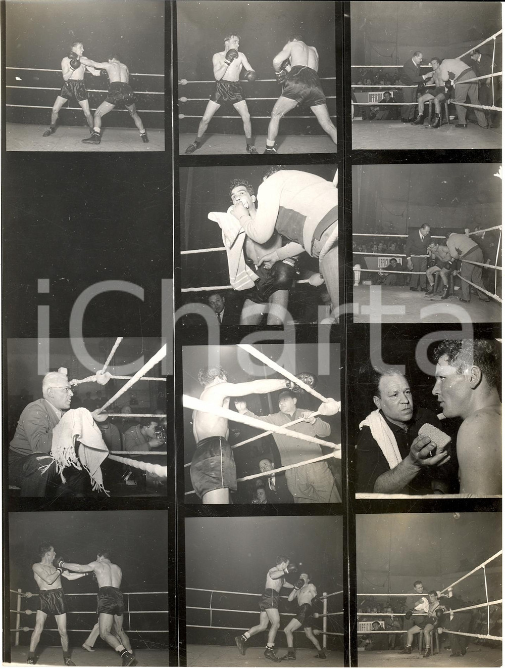 Fotografia d'epoca originale 1953 Duilio LOI contro Ernesto FORMENTI 12 provini 1