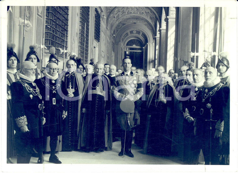 Fotografia d'epoca originale 1939 VATICANO Eugenio PACELLI Principe UMBERTO II morte PIO XI Loggia MANTOVANI 1