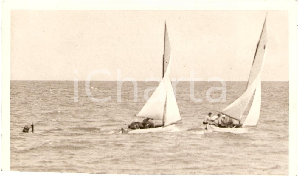 Fotografia d'epoca originale 1930 ca ALASSIO (SV) Regata coppa NETTUNO Club al Mare 1