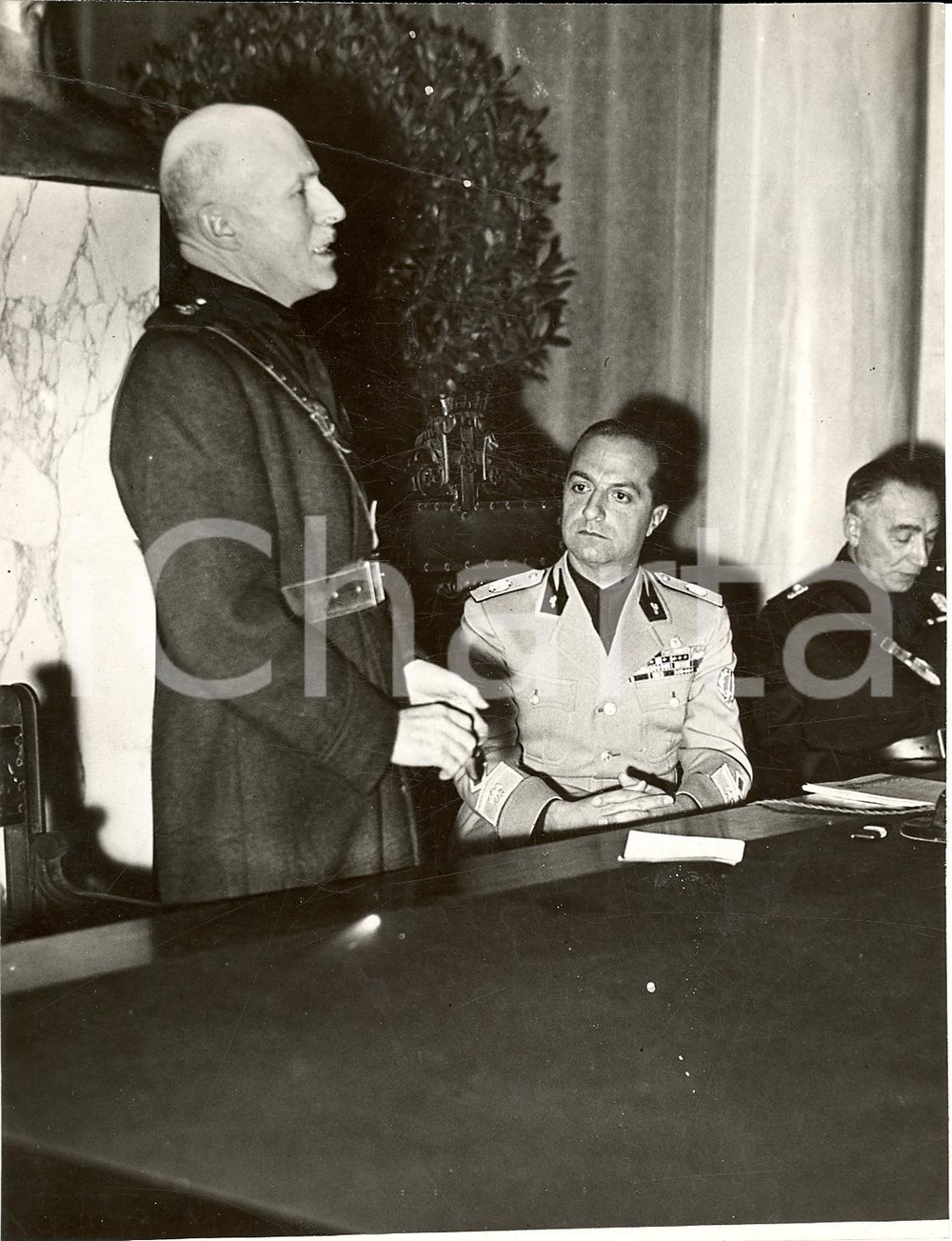 Fotografia d'epoca originale 1935 ca MILANO Alberto PIRELLI inaugura anno accademico 1