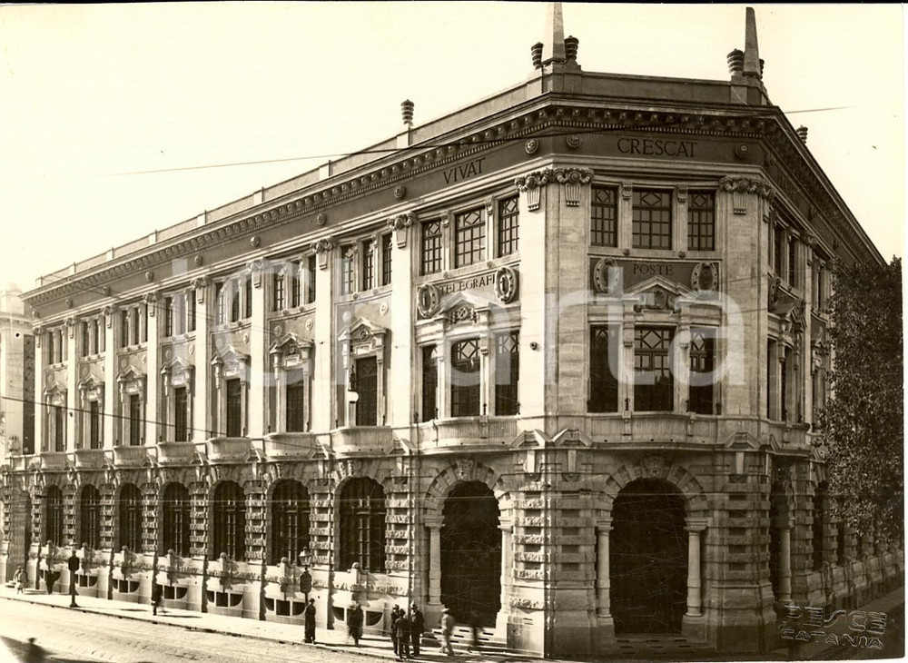 Fotografia d'epoca originale 1932 CATANIA il Palazzo della Posta Vera foto ANIMATA 1