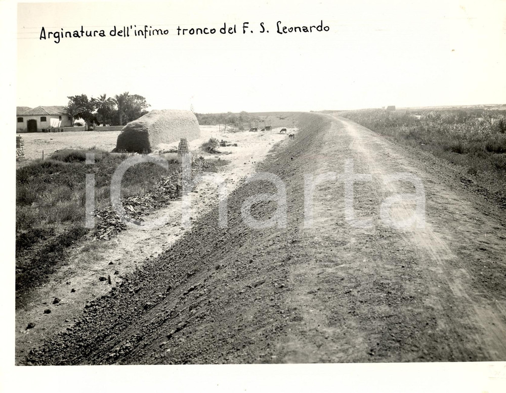 Fotografia d'epoca originale 1936 CATANIA Arginatura tronco fiume SAN LEONARDO Foto 1