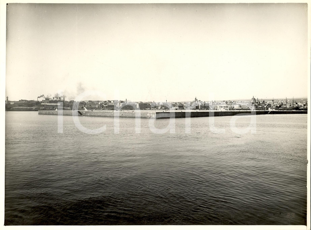 Fotografia d'epoca originale 1937 CATANIA La costruzione del porto Impresa ALMAGIA' 1