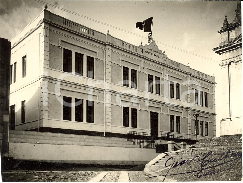 Fotografia d'epoca originale 1937 NICOLOSI (CT) Scuola elementare Mario GEMMELLARO 1