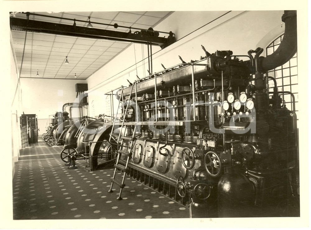 Fotografia d'epoca originale 1934 SANTO STINO DI LIVENZA (VE) Sala macchine idrovora 1