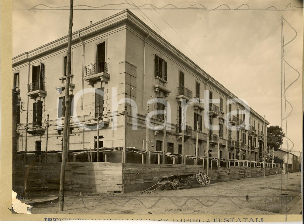 Fotografia d'epoca originale 1935 SIRACUSA Case impiegati statali Foto DANNEGGIATA 1