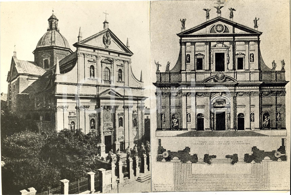 Fotografia d'epoca originale 1935 CRACOVIA Facciata della Chiesa SS. PIETRO E PAOLO 1