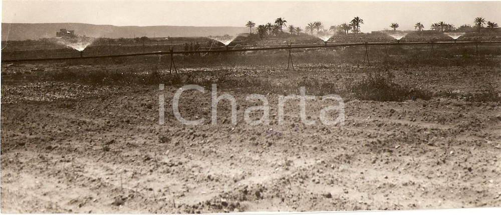 Fotografia d'epoca originale 1930 TOCRA (LIBIA) Irrigatori meccanici in funzione alla colonia agricola *FOTO 1