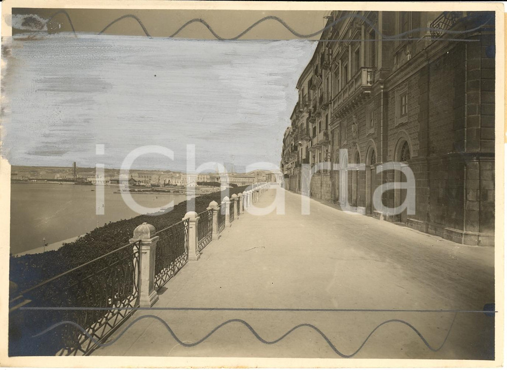 Fotografia d'epoca originale 1935 circa SIRACUSA Passeggiata ARETUSA e Porto Grande 1