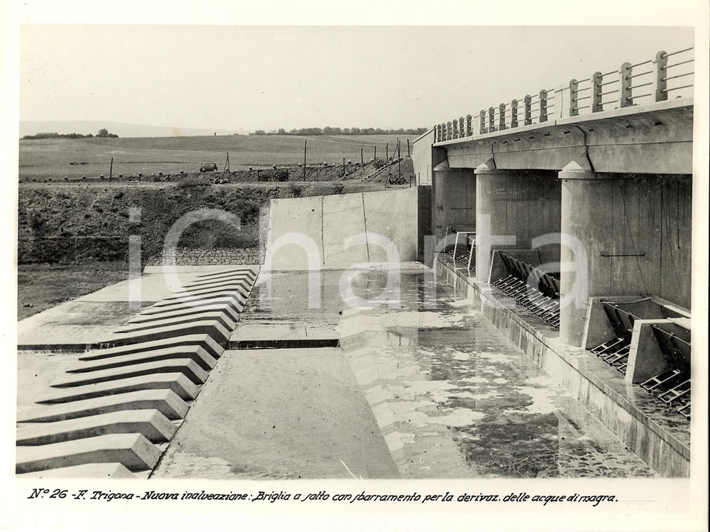Fotografia d'epoca originale 1935 circa CATANIA Nuova diga a sbarramento a TRIGONA 1