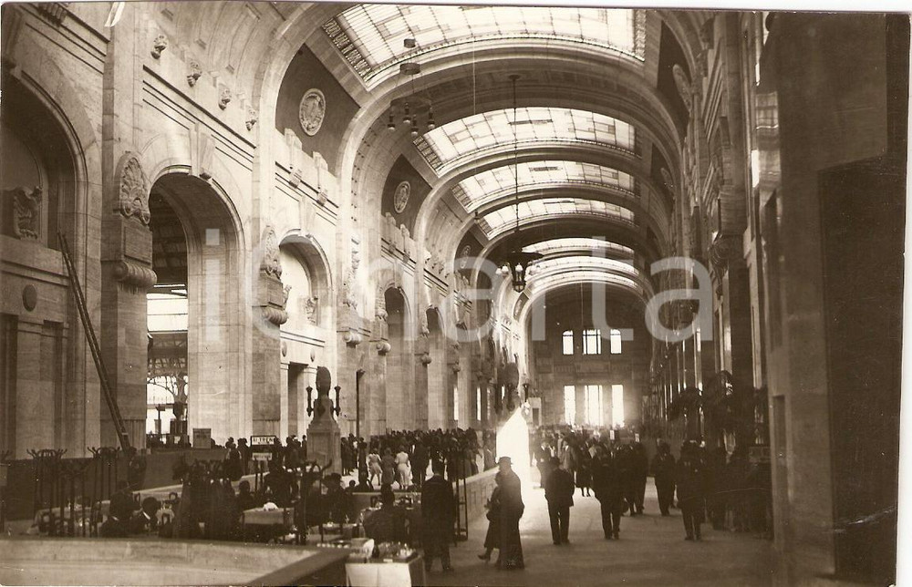 Fotografia d'epoca originale 1931 MILANO Galleria di testa della Stazione Centrale 1