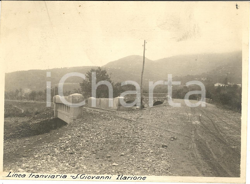 Fotografia d'epoca originale 1930 ca SAN GIOVANNI ILARIONE VR Nuova linea tranviaria *Fotografia 1