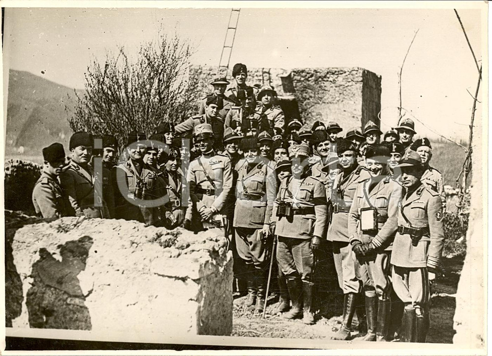 Fotografia d'epoca originale 1935 circa MVSN Principe UMBERTO II a manovre Milizia 1