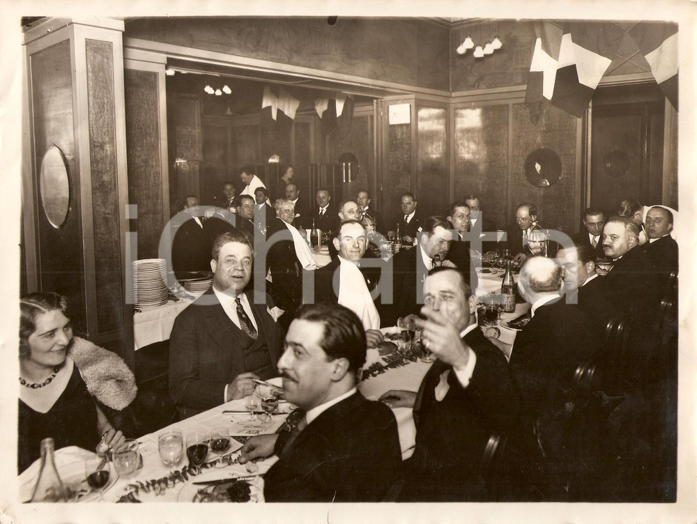 Fotografia d'epoca originale 1930 FRANCIA Tavola d'onore alla sede del Fascio PARIGINO *Fotografia 1