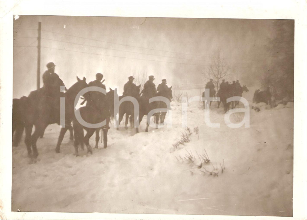 Fotografia d'epoca originale 1940 ca WW2 Esercizione militari Cavalleria in NORVEGIA 1