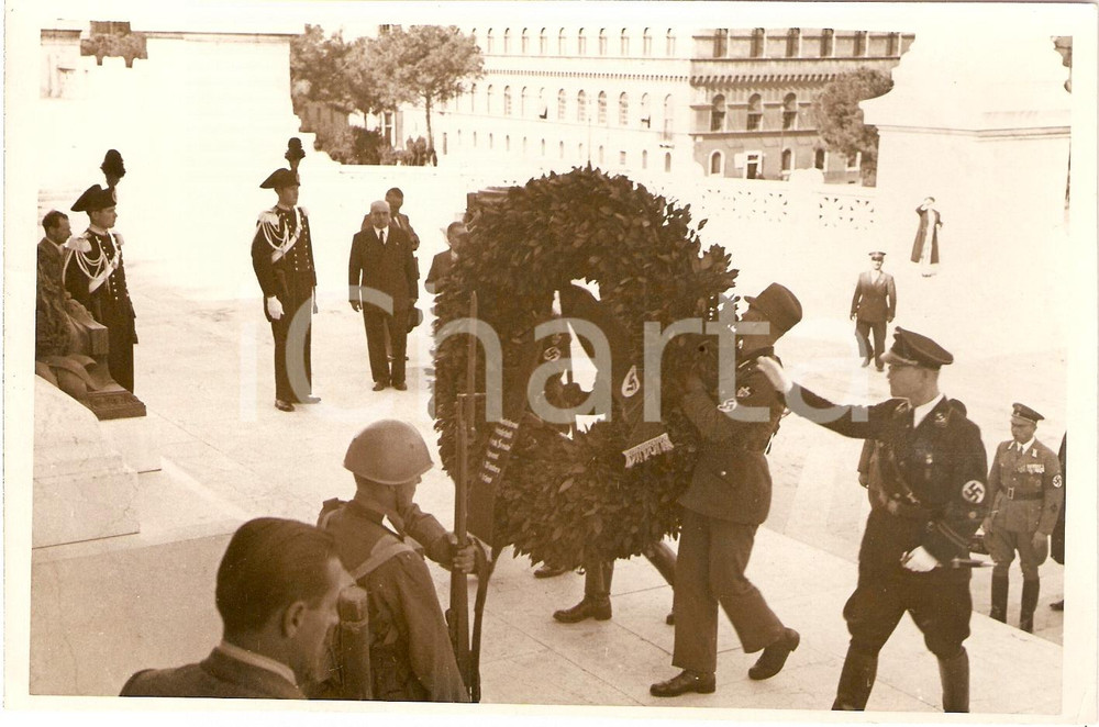 Fotografia d'epoca originale 1937 ROMA Omaggio Dopolavoristi tedeschi Milite Ignoto 1