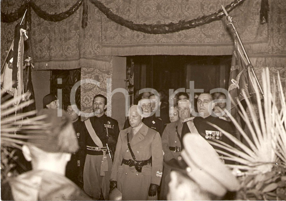 Fotografia d epoca originale 1937 MILANO Duca BERGAMO e Rino PARENTI inaugurano lapide Caduti in SPAGNA Foto 1