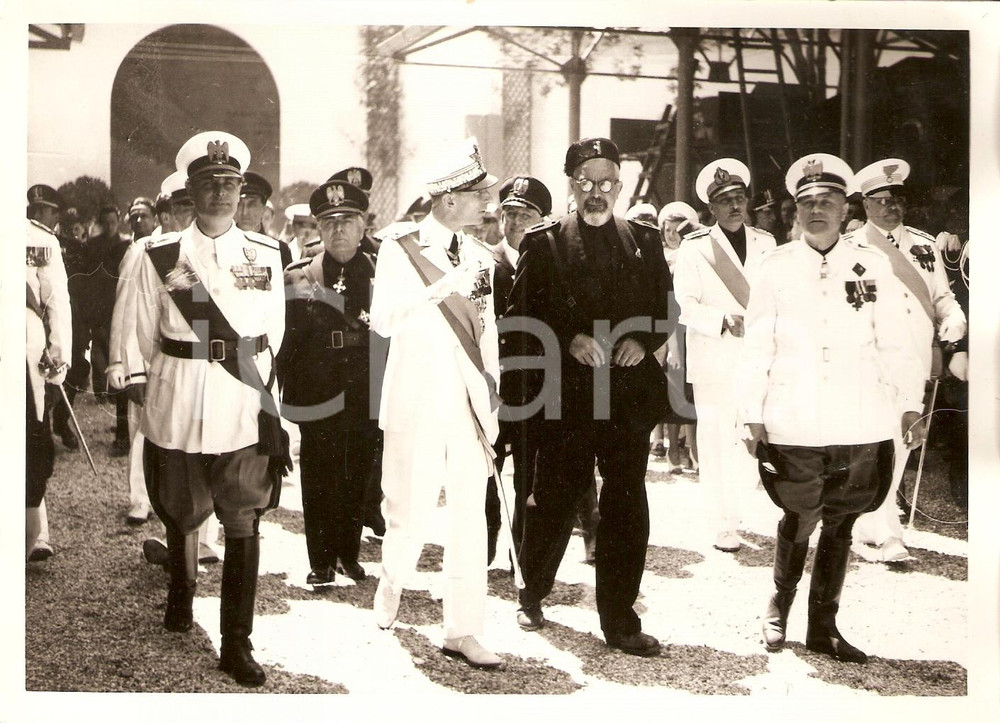 Fotografia d epoca originale 1939 PADOVA FIERA Duca di PISTOIA e Giuseppe TASSINARI con autorità  Fotografia 1