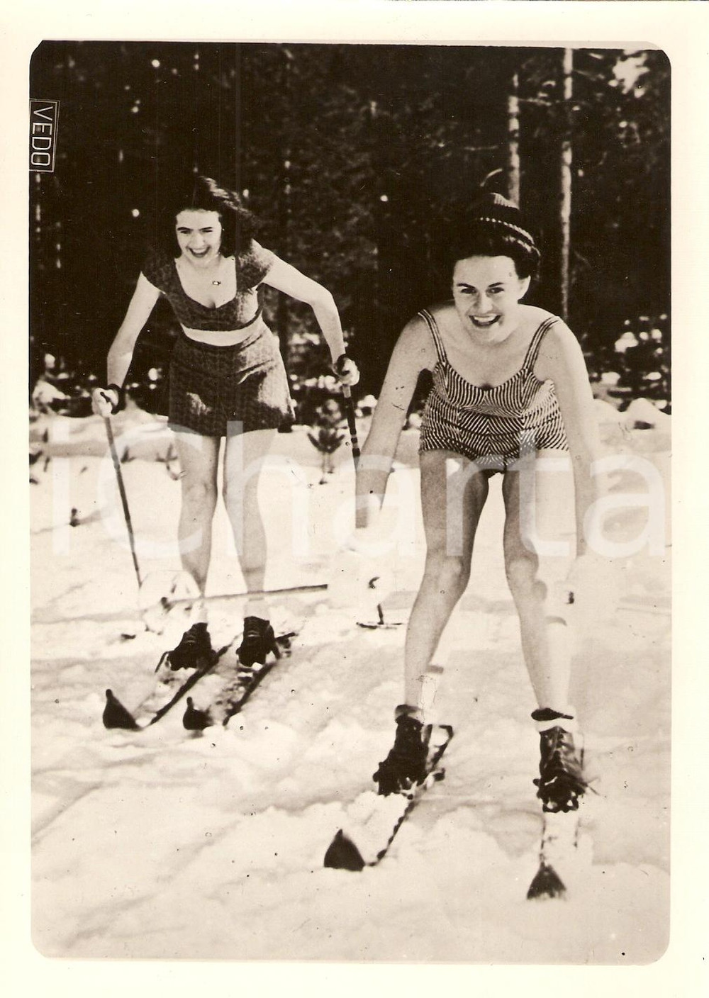 Fotografia d epoca originale 1940 ROMA In costume su neve come al mare al TERMINILLO Foto 1