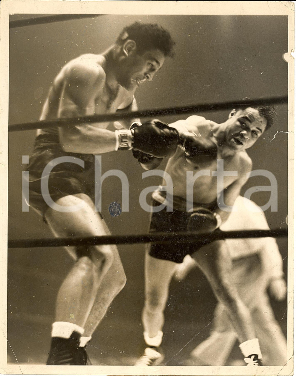 Fotografia d'epoca originale 1937 BOXE Incontro tra Henry ARMSTRONG e Aldo SPOLDI *Fotografia 18x24 cm 1