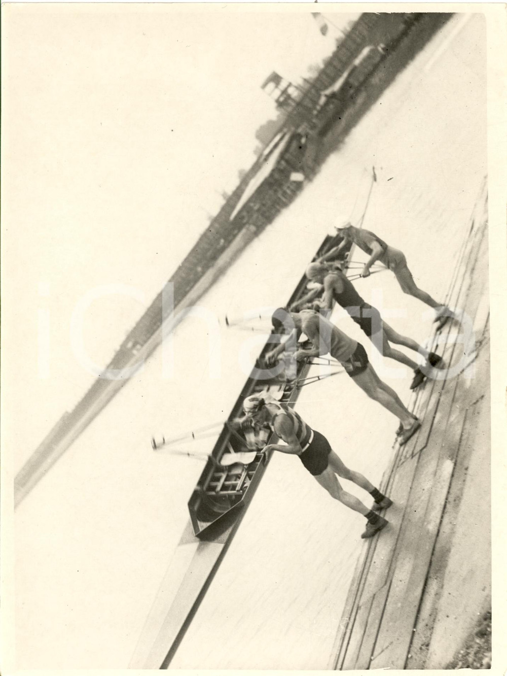 Fotografia d'epoca originale 1936 MILANO Canottaggio *Inizio Campionati Nazionali 1