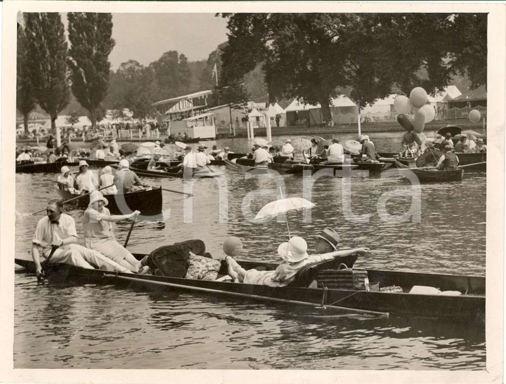 Fotografia d'epoca originale 1925 MELBOURNE Una scena sul fiume della RENLEY REGATTA 1