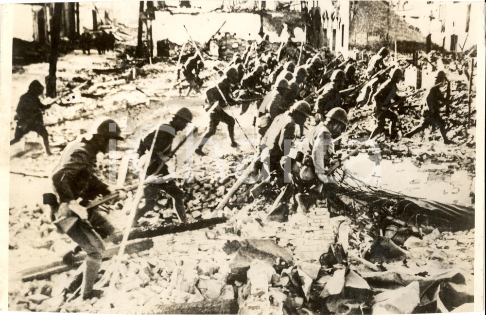 Fotografia d epoca originale 1937 CINA SinoJapanese War Fanteria giapponese avanza 1