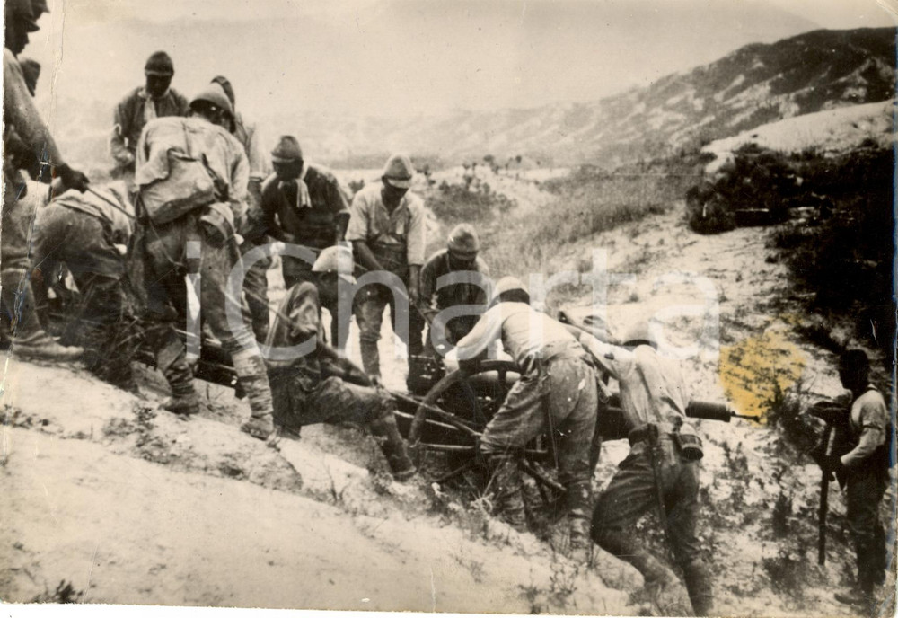 Fotografia d epoca originale 1939 CINA DifficoltÃ  artiglieria giapponese al fronte 1