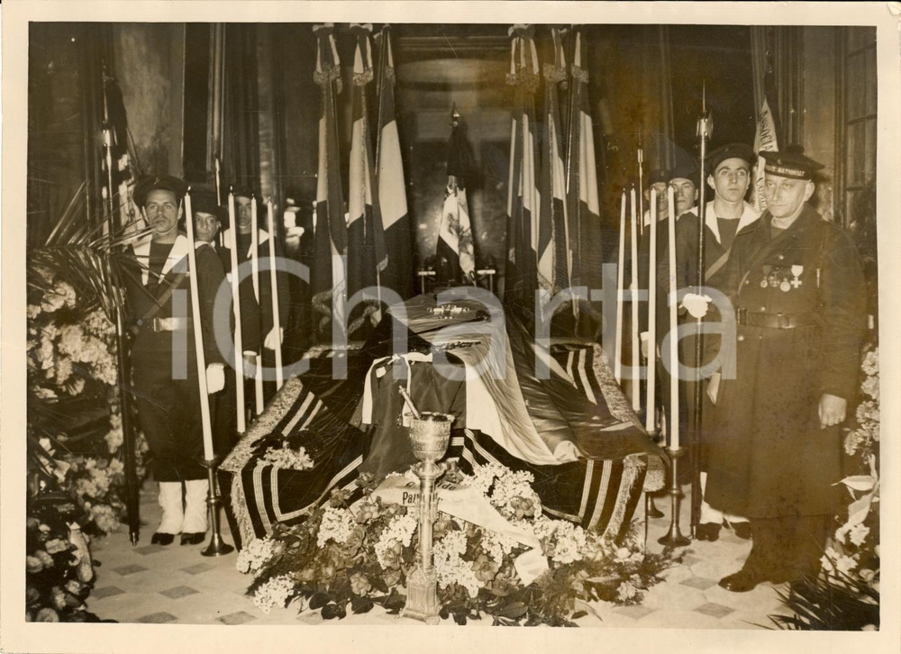 Fotografia d epoca originale 1940 PARIS Camera ardente Pierre Alexis RONARC H ammiraglio Fotografia 1
