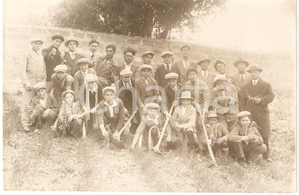Fotografia d epoca originale 1930 VALDERICE TP Alunni corso complementare agrario ONB di SAN MARCO 1