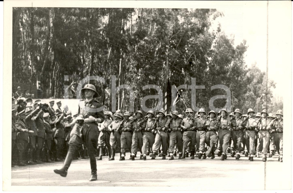 Fotografia d epoca originale 1939 ADDIS ABEBA ETIOPIA Sfilata militare truppe di fronte ad autoritÃ  FOTO 1