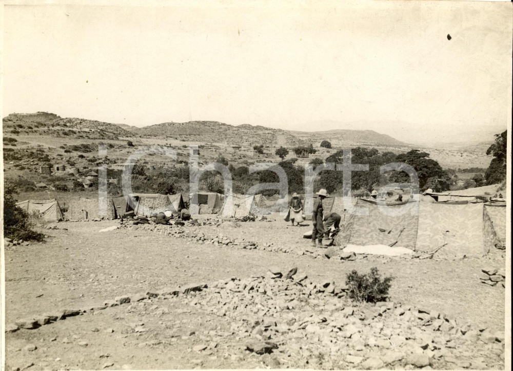 Fotografia d epoca originale 1936 AMBA ARADAM Accampamento Camicie Nere Div 23 marzo 1