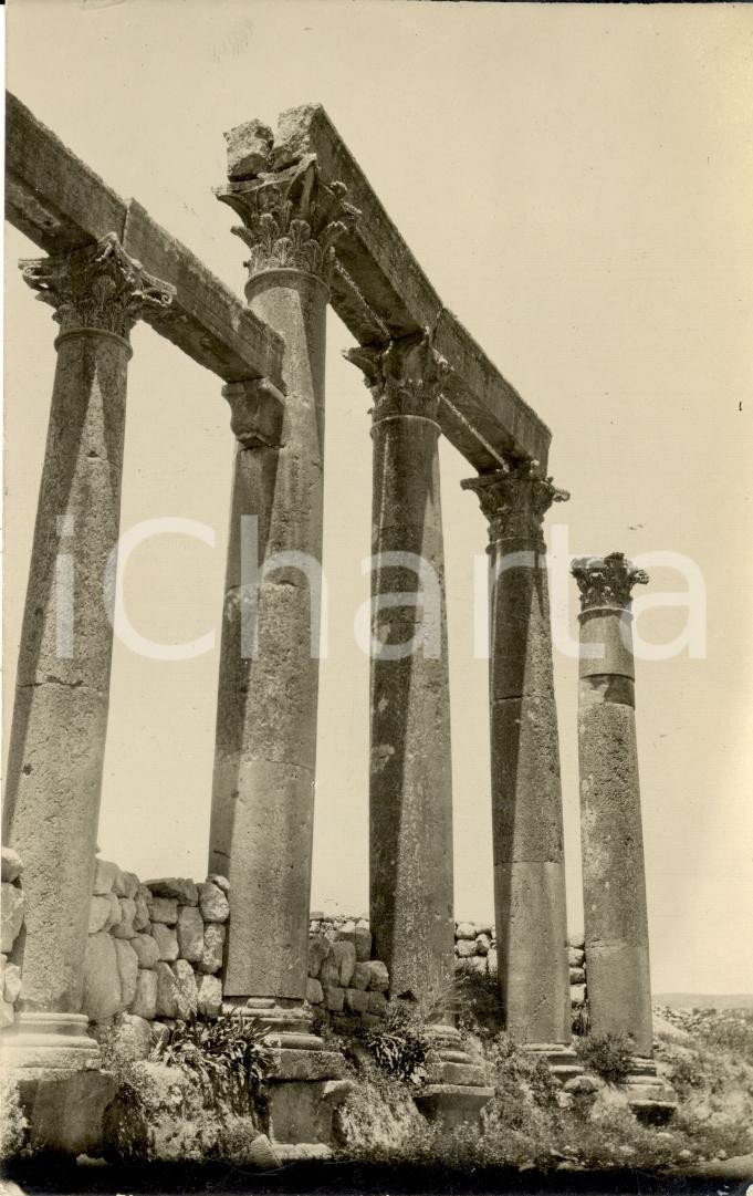 Fotografia d epoca originale 1935 ca JERASH GIORDANIA Colonne corinzie della strada principale Fotografia 1