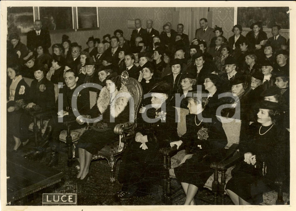 1938 ROMA Maria José di SAVOIA a conferenza Societa' DANTE ALIGHIERI *Fotografia