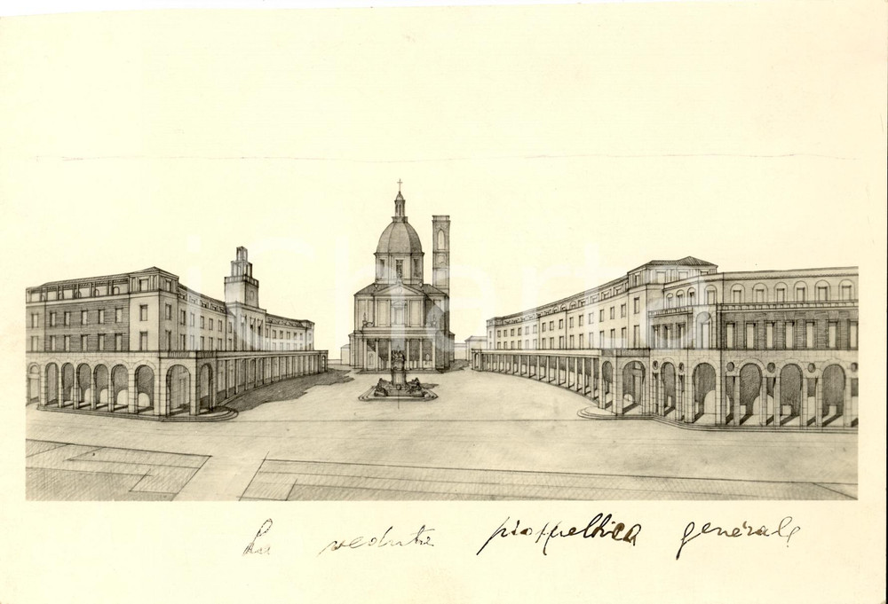 Fotografia d epoca originale 1937 DESIO MB Veduta piazza Architetto VARLONGA Fotografia coeva del progetto 1