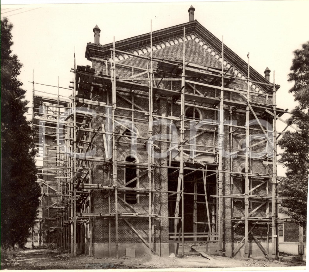 Fotografia d epoca originale 1939 LIMBIATE MB Lavori fronte sud nuova Chiesa MOMBELLO VERA FOTOGRAFIA 1